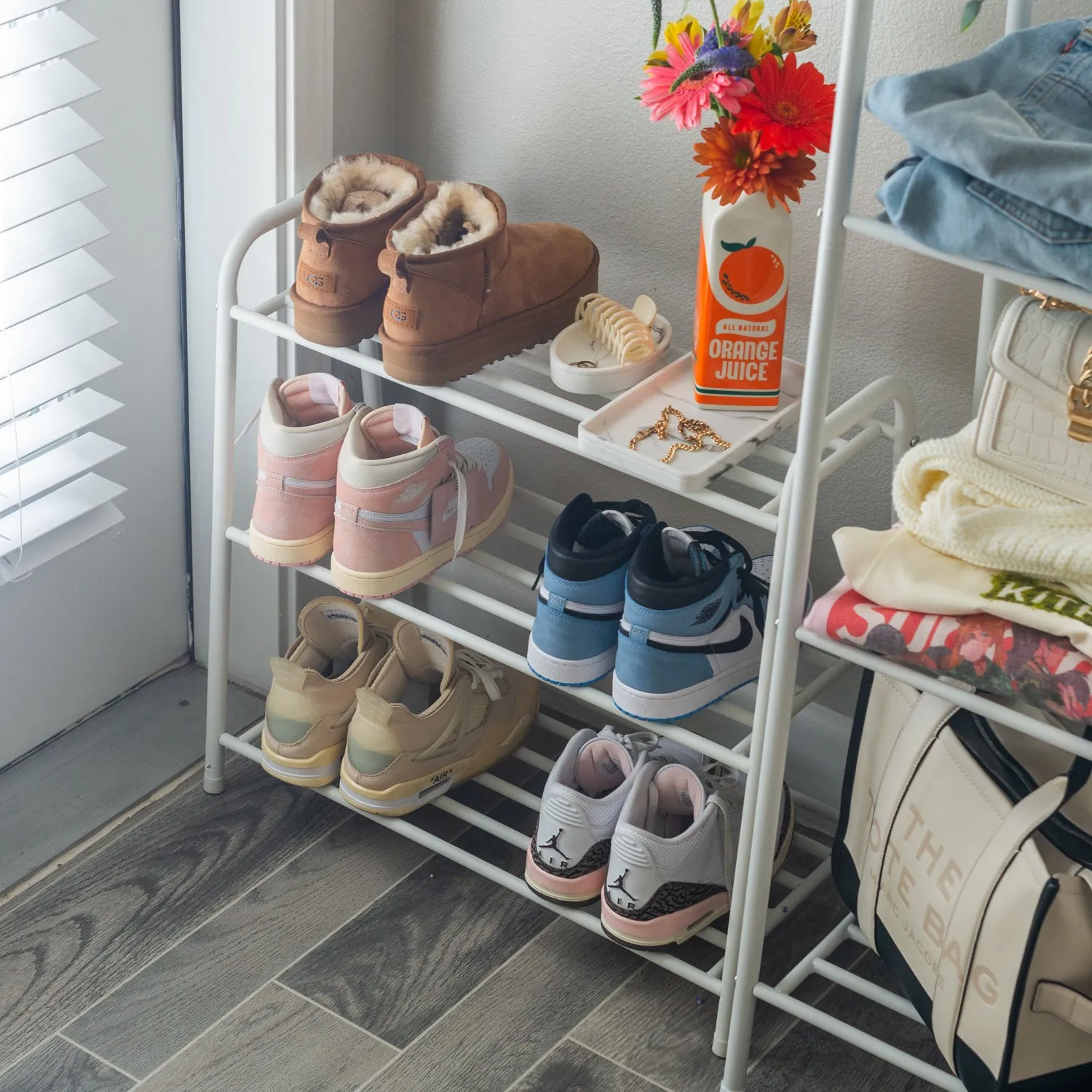 3-Shelf Steel Shoe Rack