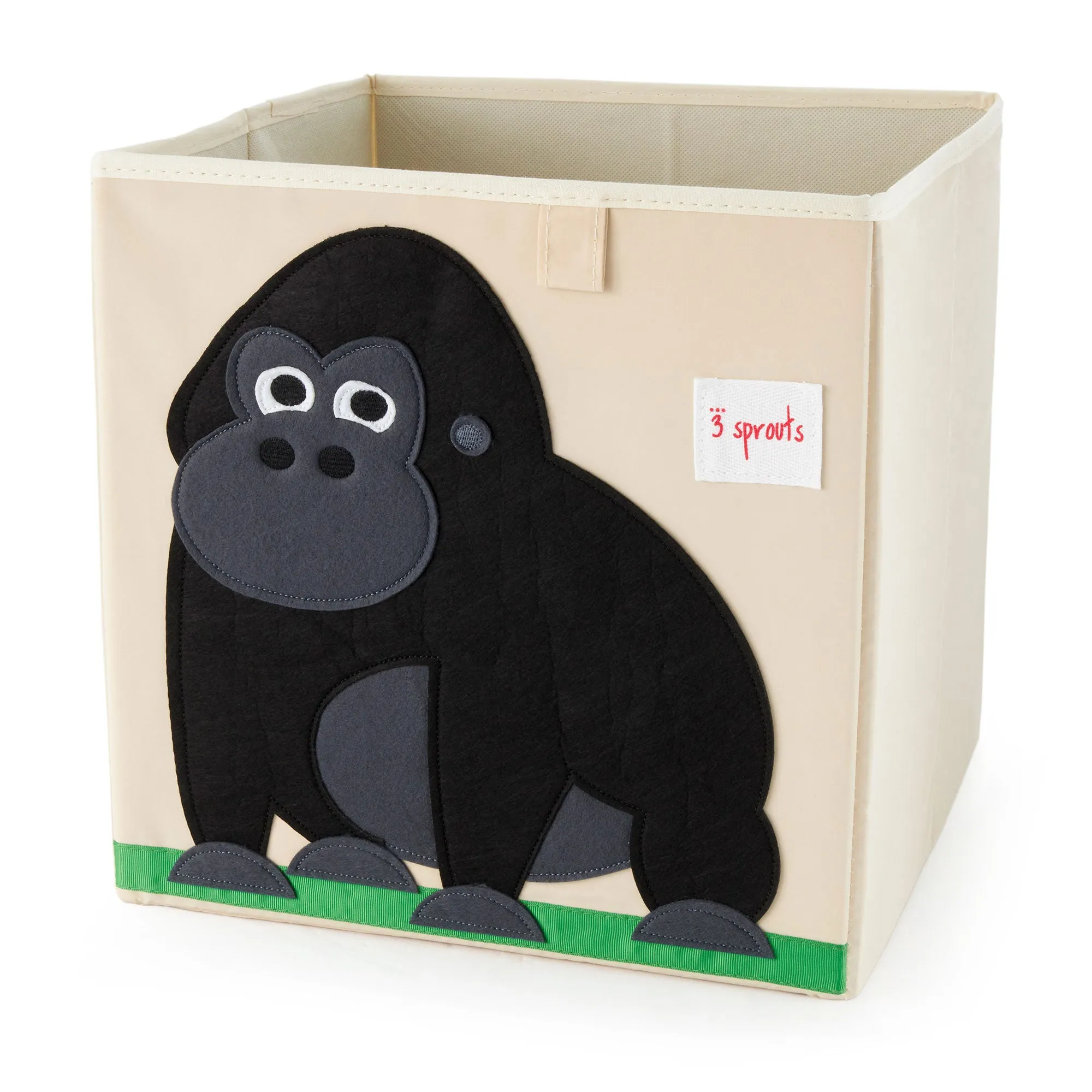 3 Sprouts Children's Fabric Storage Cube Toy Bin, Friendly Gorilla(Open Box)