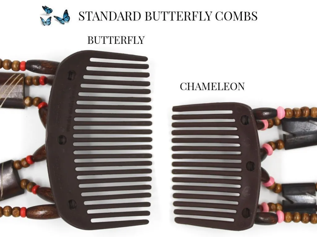 African Butterfly Chameleon Hair Comb - Dalena Blonde 27