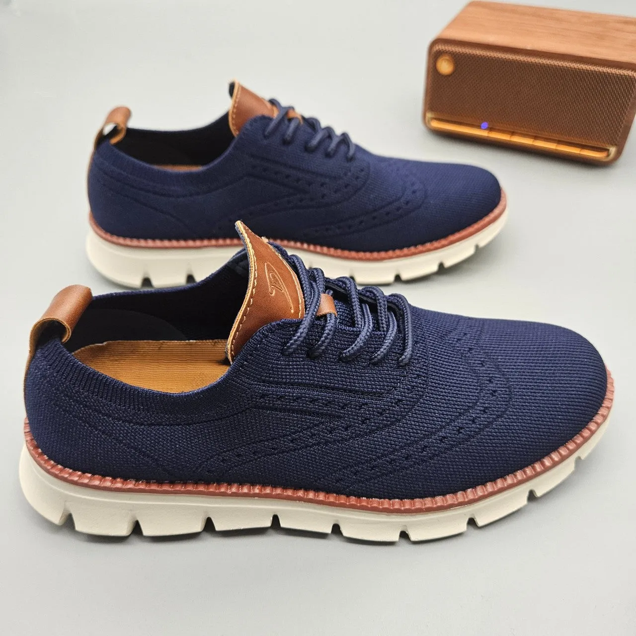 Autumn Comfy breathable Orthopedic Oxford Sneakers For Wide Feet - Blue