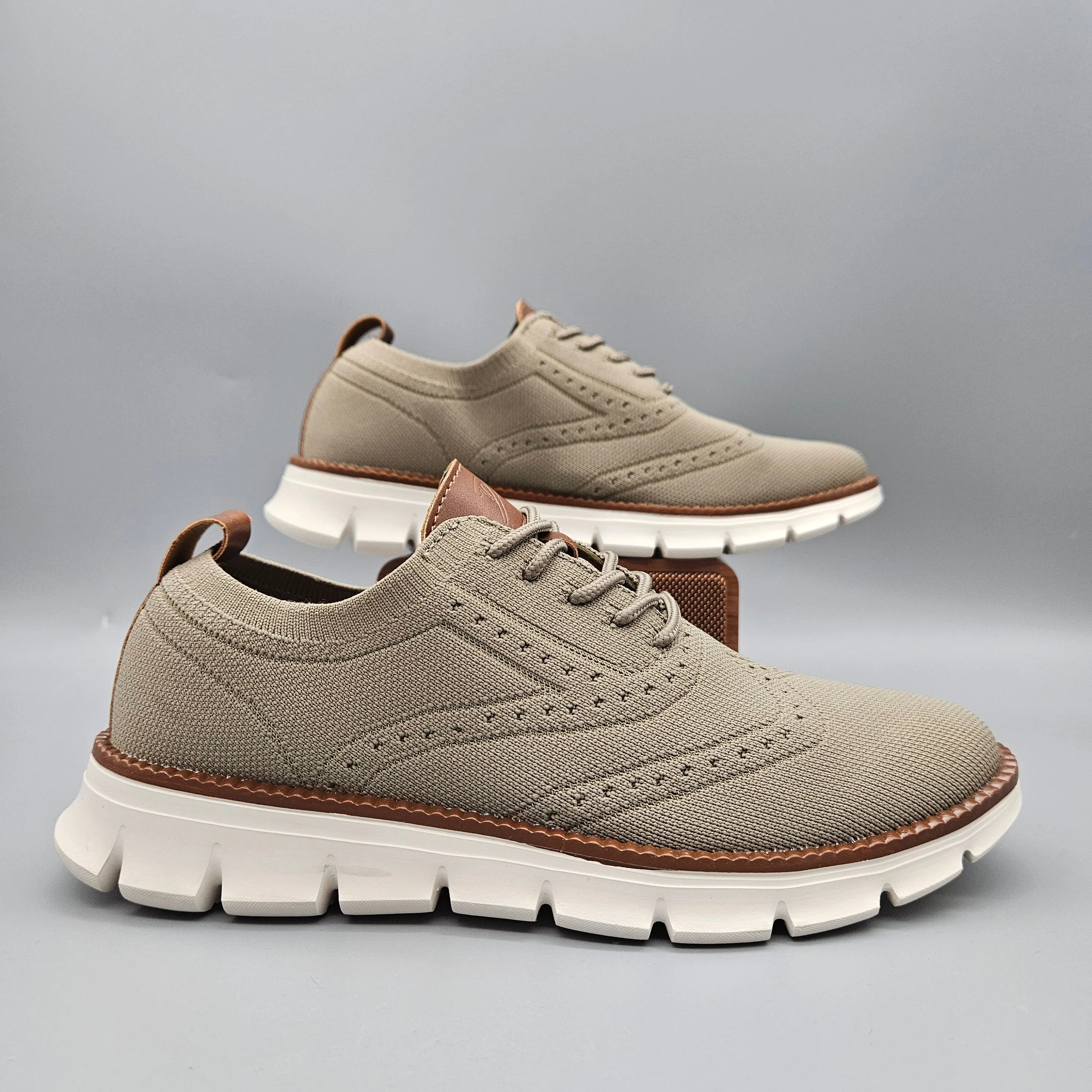 Autumn Comfy breathable Orthopedic Oxford Sneakers For Wide Feet - Khaki