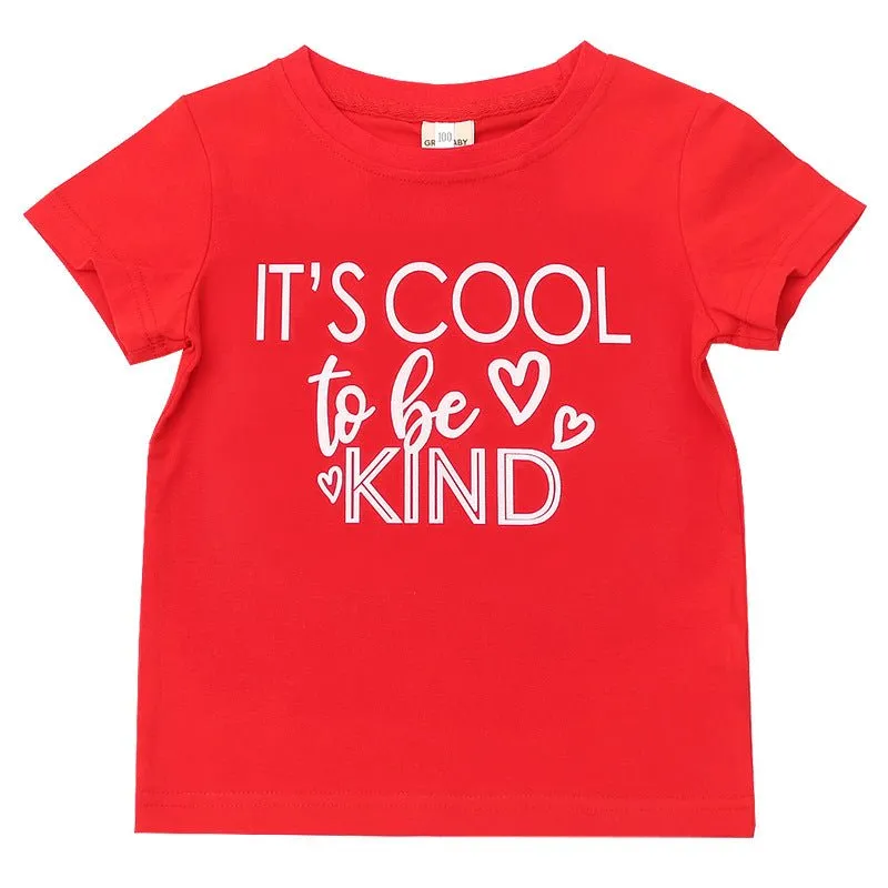 Baby/Toddler/Kid Girl's "It's Cool to be Kind" T-shirt (2 colors)