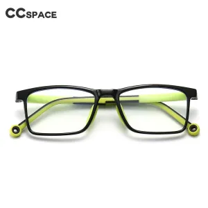 CCspace Unisex Youth Full Rim Square Silicone Eyeglasses 54673