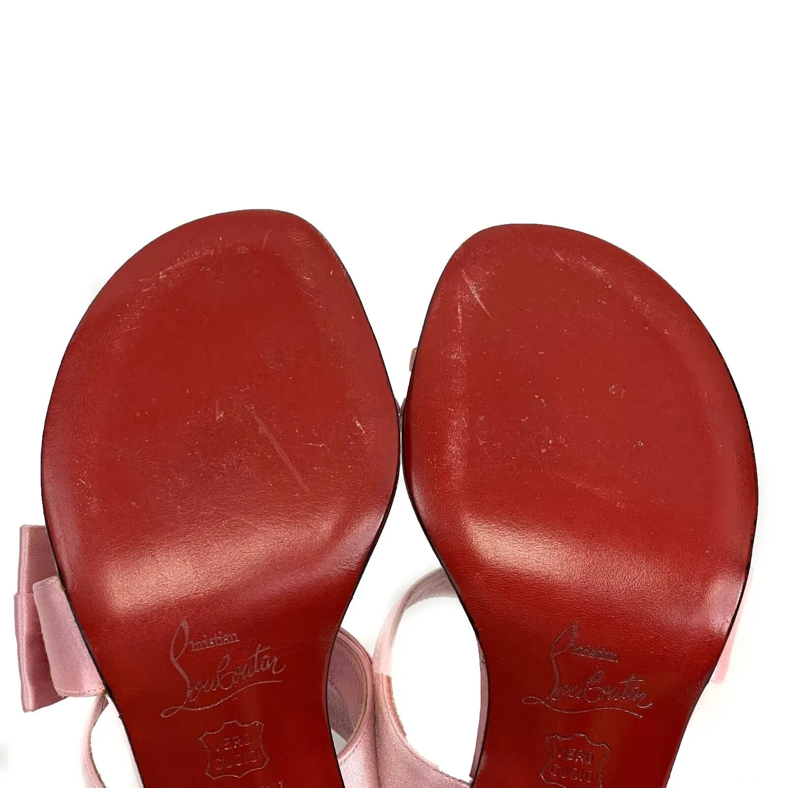 Christian Louboutin - Excellent - Elys Satin 312 Pink Heels 37.5 US 7.5