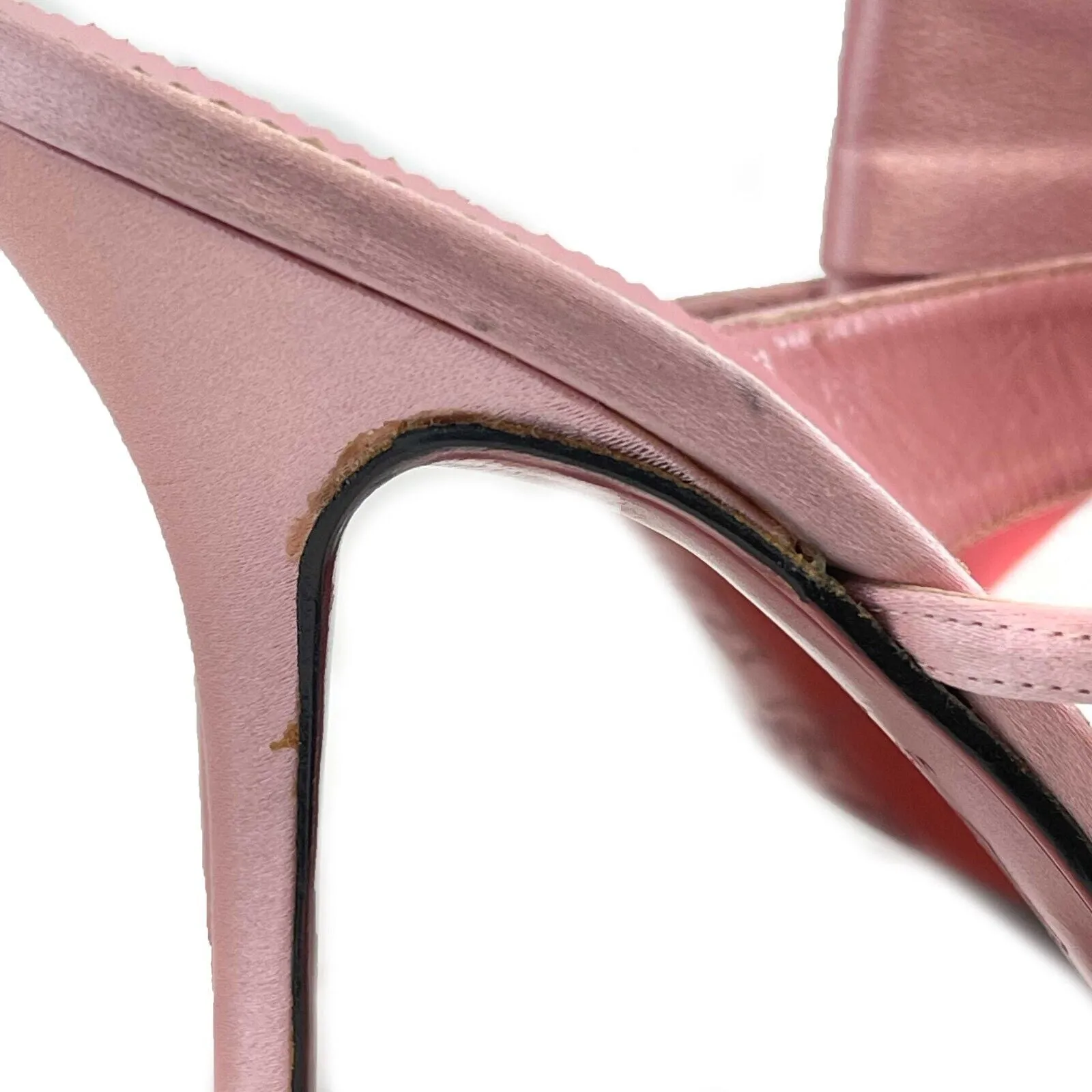 Christian Louboutin - Excellent - Elys Satin 312 Pink Heels 37.5 US 7.5