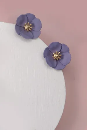 Dainty Flowers Post Earrings Lavender