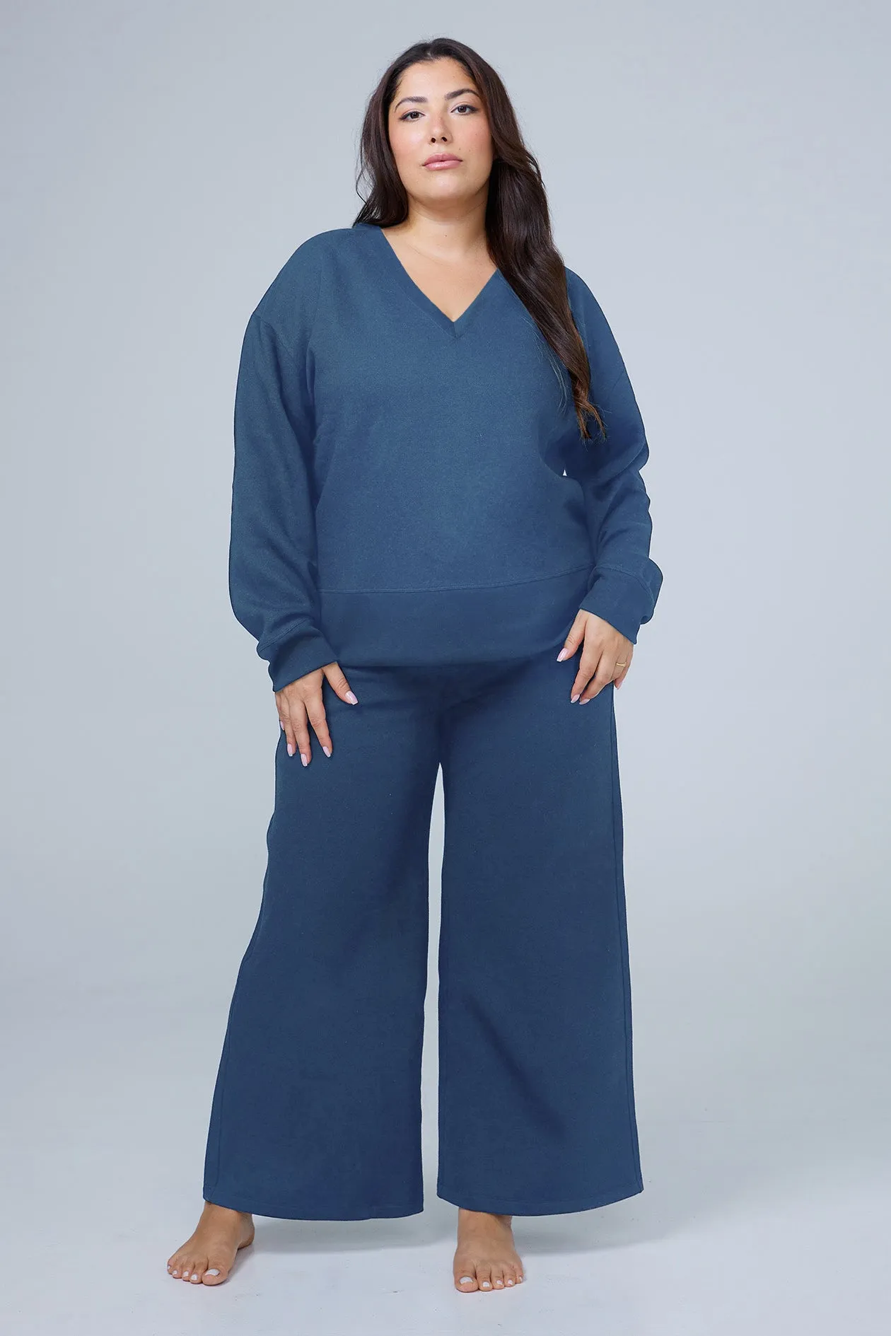 Delphine RESET Brushed Fleece Wide Leg Sweatpant