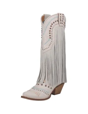 Dingo Western Boots Women's 13" Gypsy Fringe Snip DI737 WHT