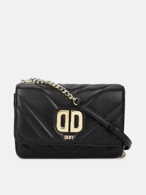 Dkny Women Black Solid Quilted Sling Bag