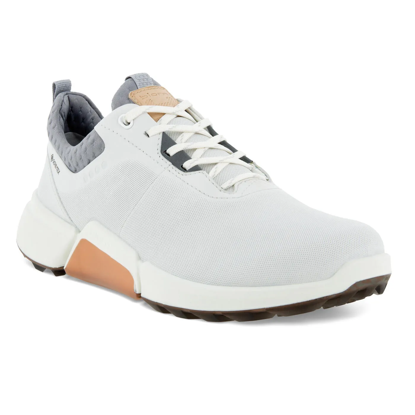 Ecco Womens Golf Biom H4 GORE-TEX Laced Shoe - WHITE/SILVER GREY