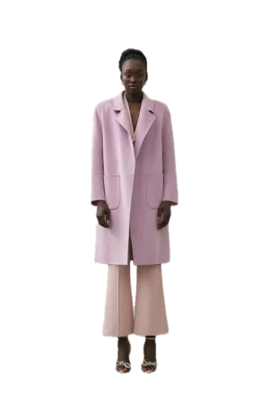 Elliatt Justine Wool-Blend Coat in Lilac - Open Front with Notch Collar