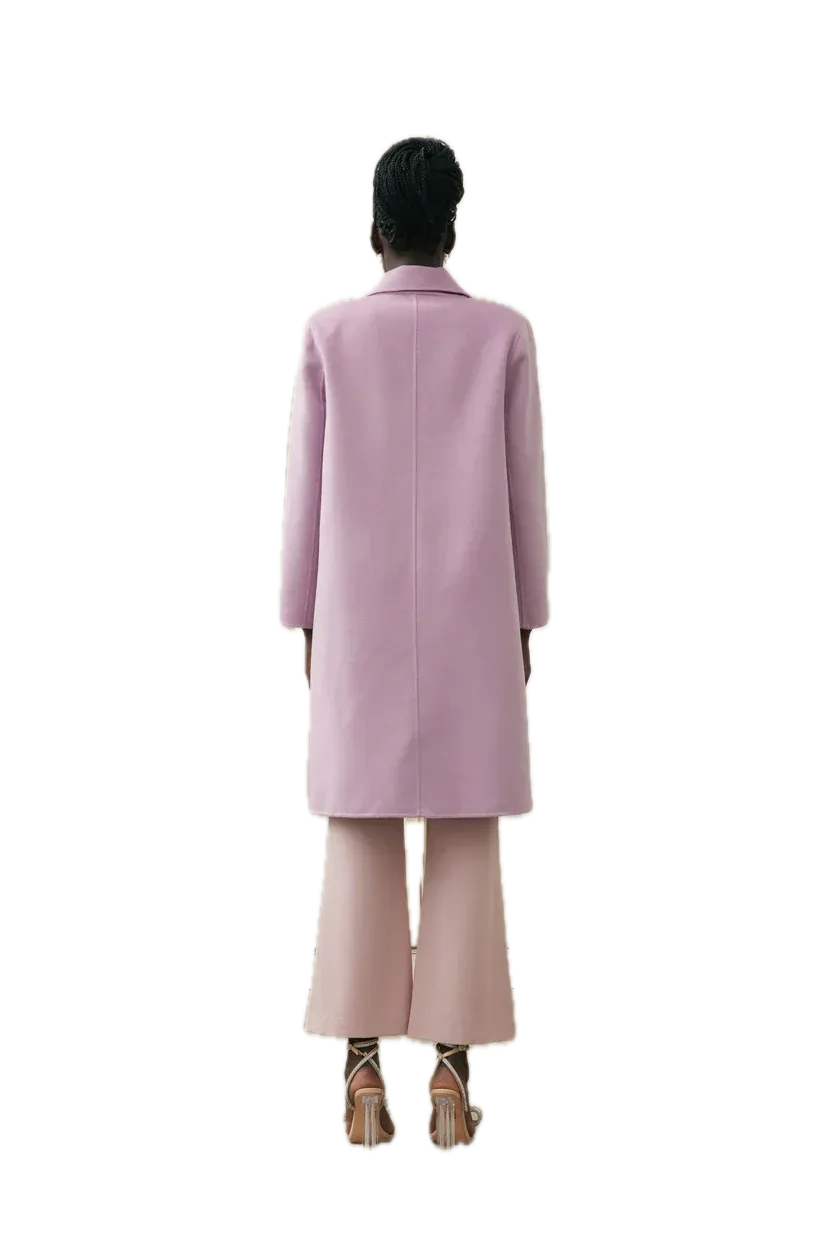 Elliatt Justine Wool-Blend Coat in Lilac - Open Front with Notch Collar