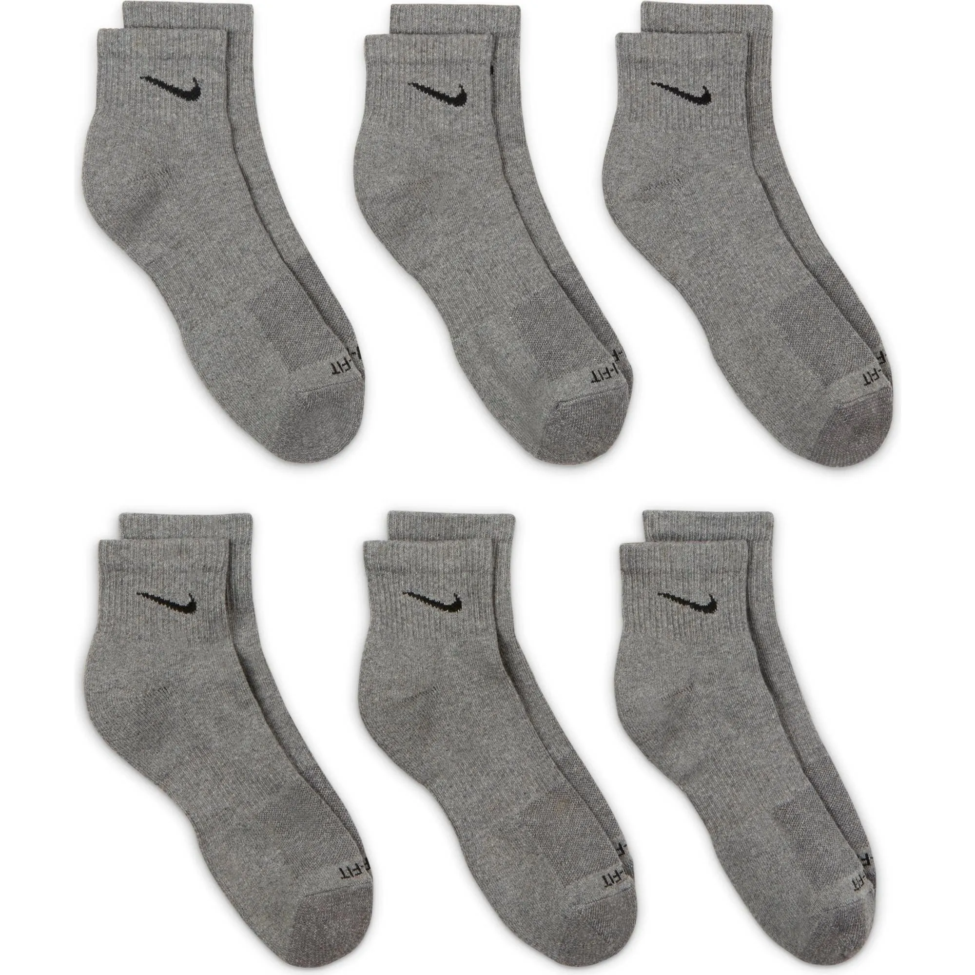 Everyday Plus Cushioned Quarter Socks (6 Pairs)