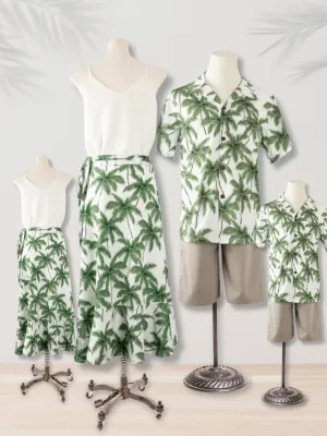 Family Style Summer Breeze Palm Tree Print Outfit