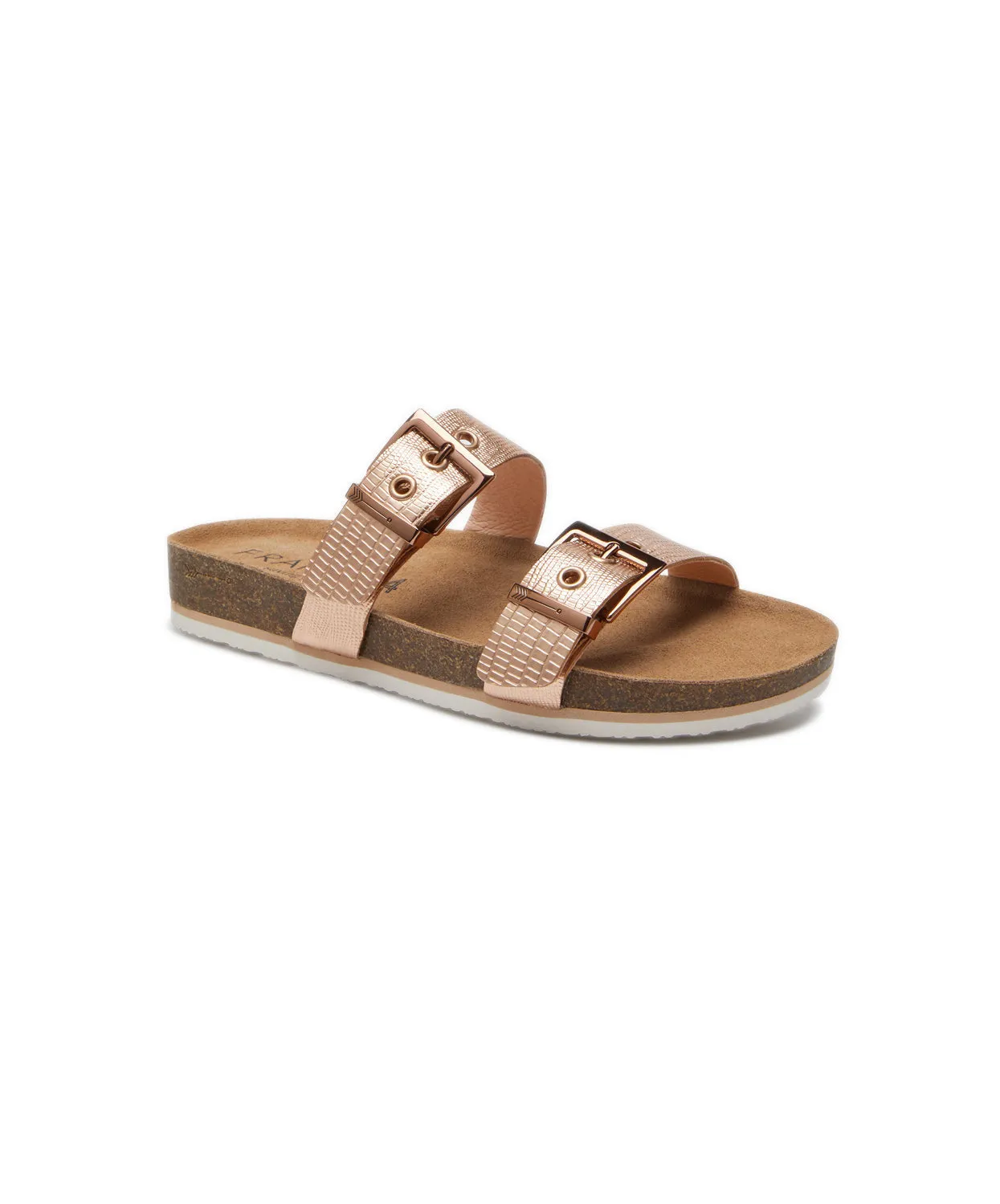 FRANKIE4 Sandy III Rose Gold Lizard Emboss Sandals