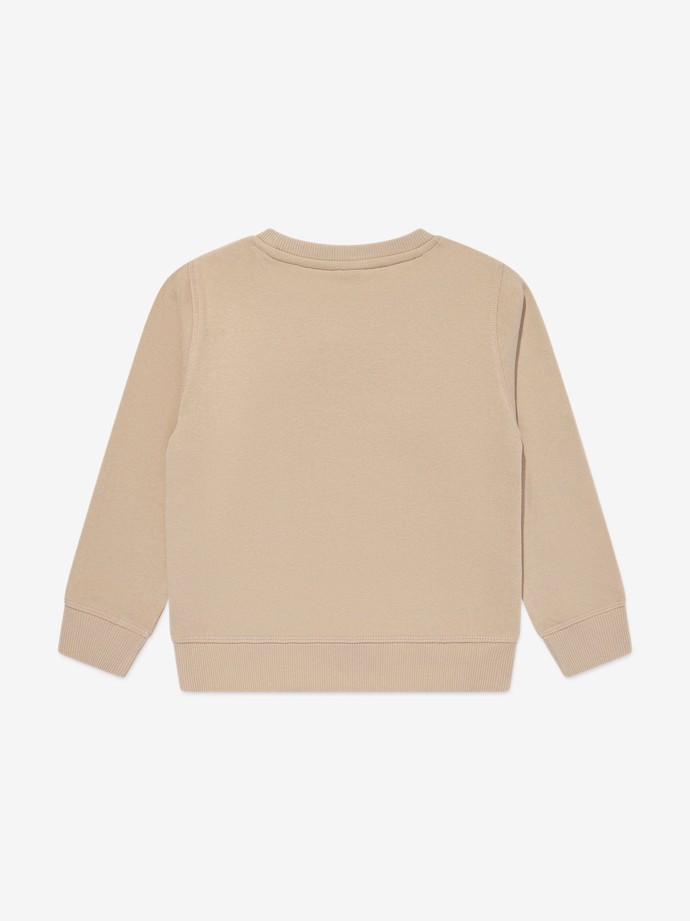 Hugo Boys Logo Print Sweatshirt in Beige