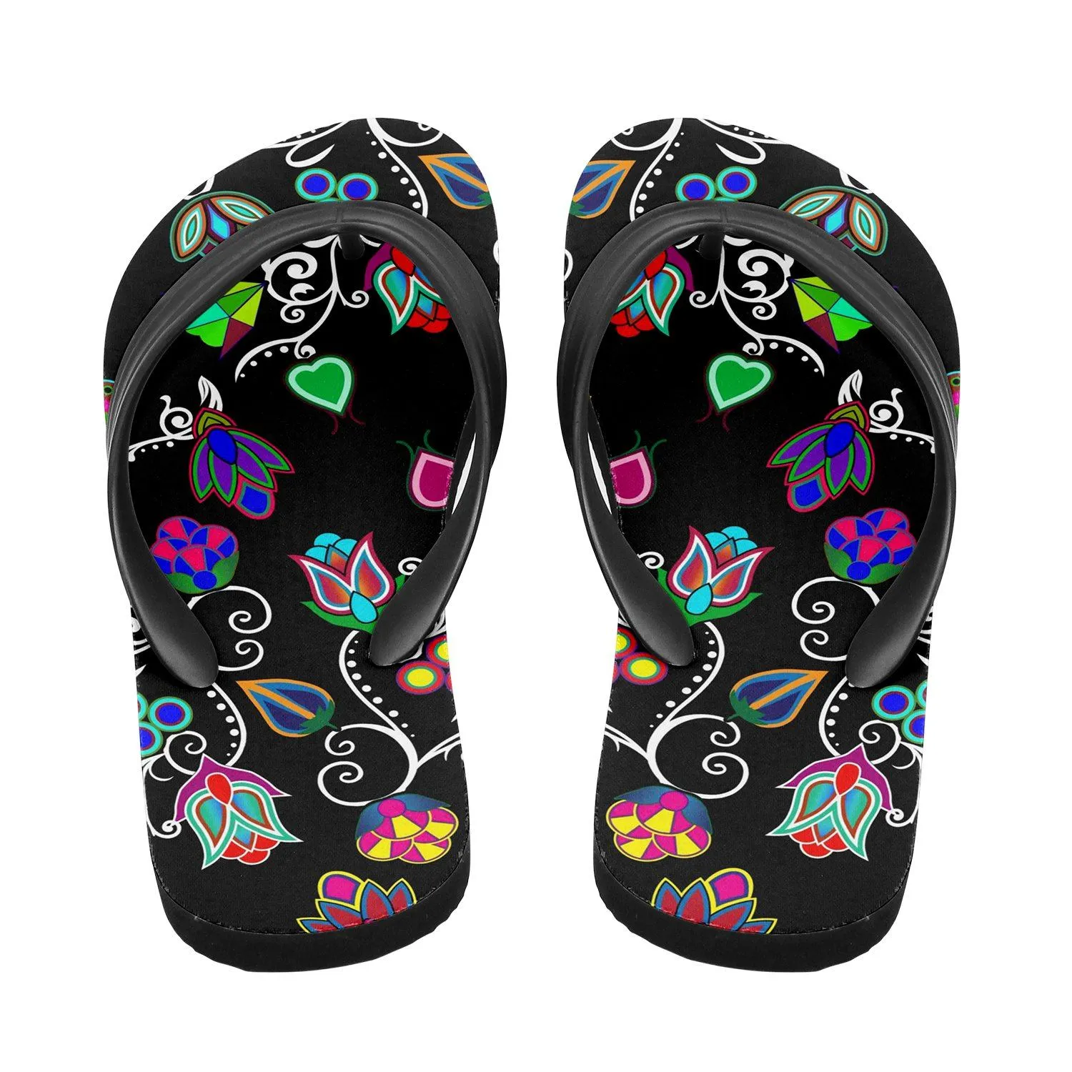 Indigenous Paisley Black Flip Flops