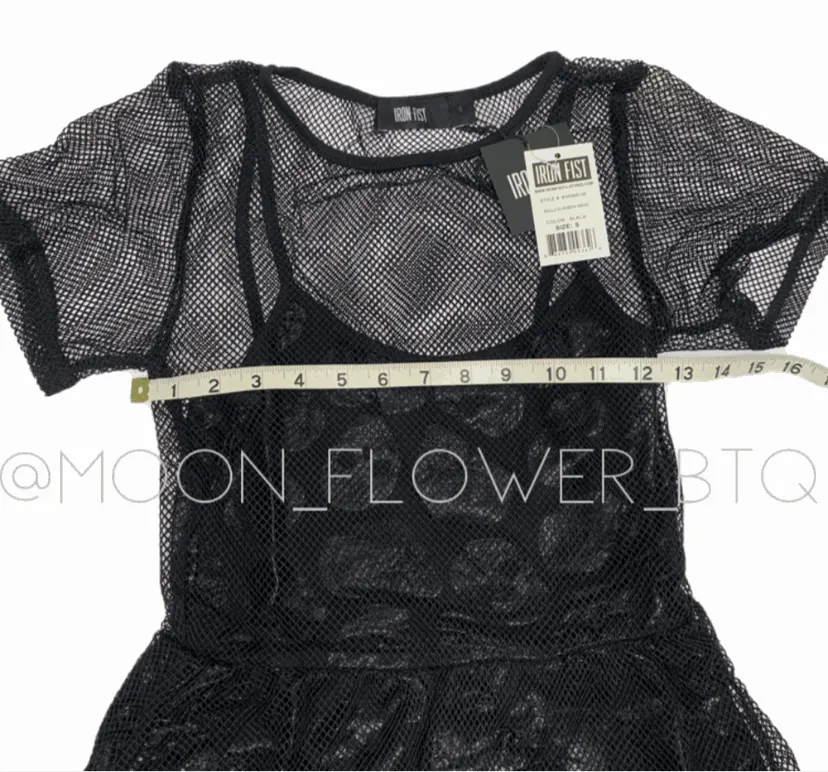 Iron Fist Skulls Club Black Mesh Skull Dress