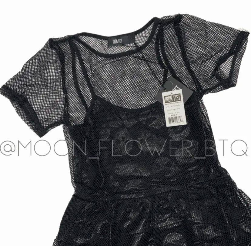 Iron Fist Skulls Club Black Mesh Skull Dress