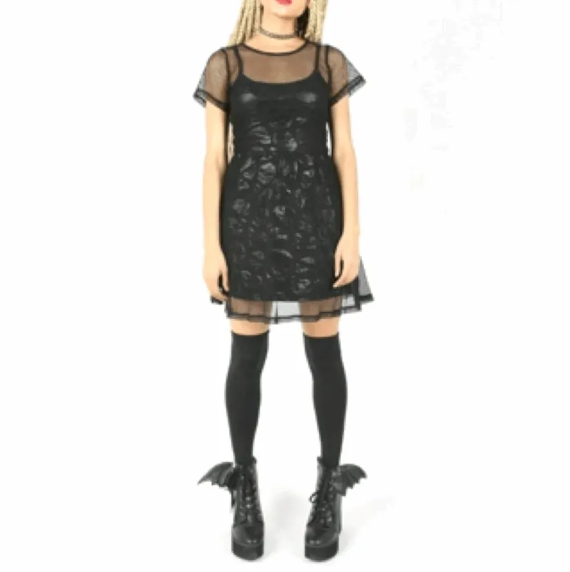 Iron Fist Skulls Club Black Mesh Skull Dress