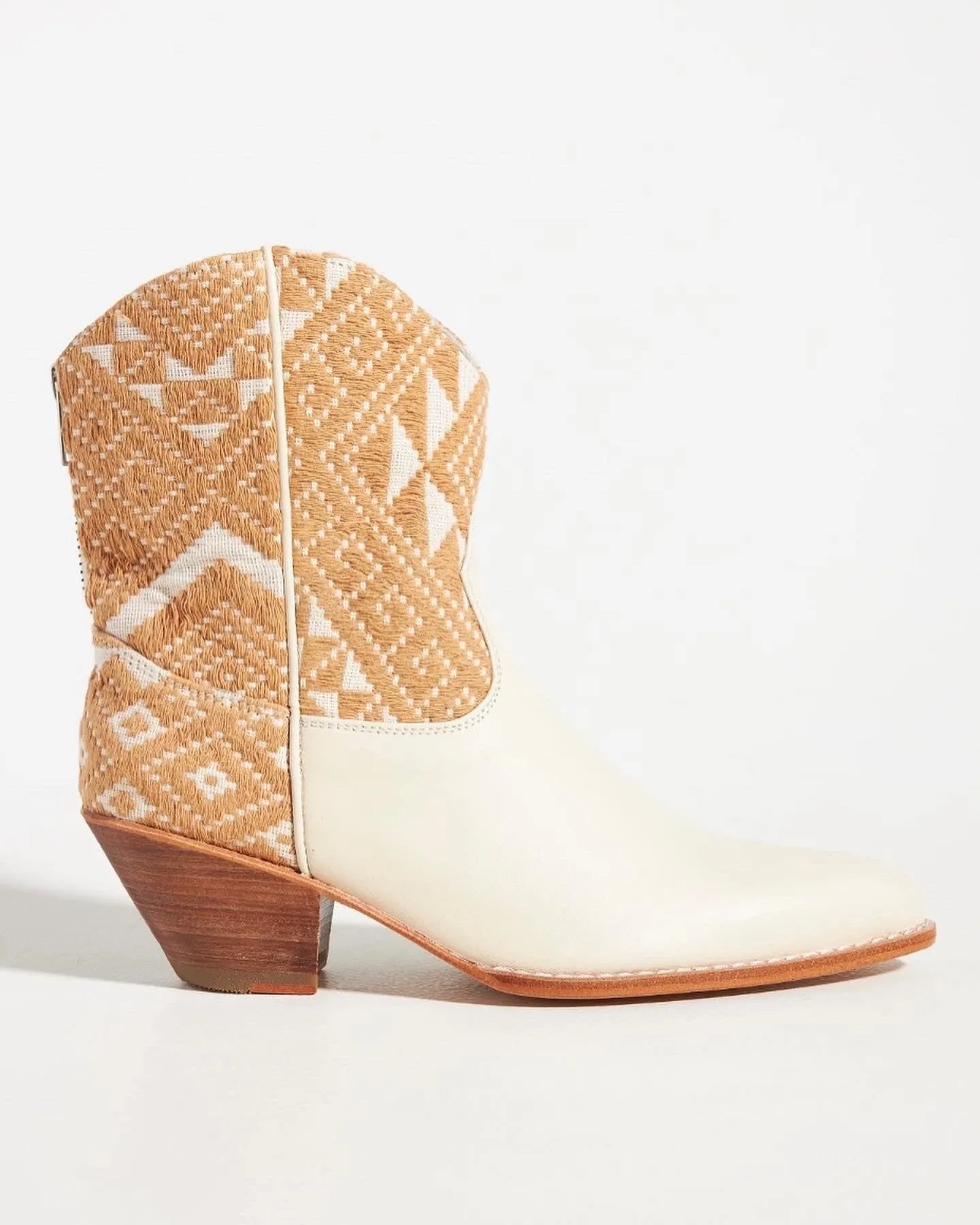 IVORY HAND WOVEN WESTERN BOOTS X ANTHROPOLOGIE