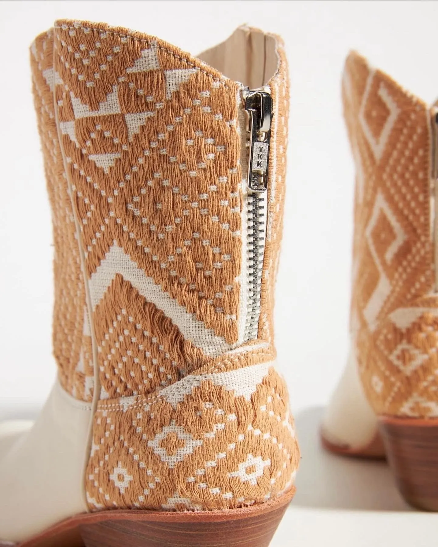 IVORY HAND WOVEN WESTERN BOOTS X ANTHROPOLOGIE