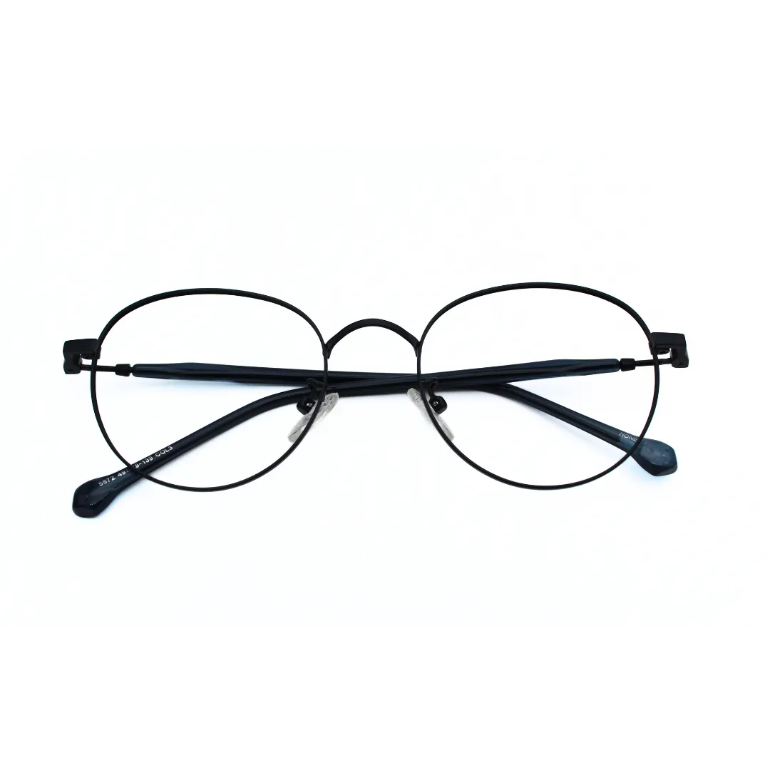 Jubleelens Metal Round Frame 5873 Round Matt Blue Eye Glass - Elevate Your Look with These Stylish and Sophisticated Round Frames