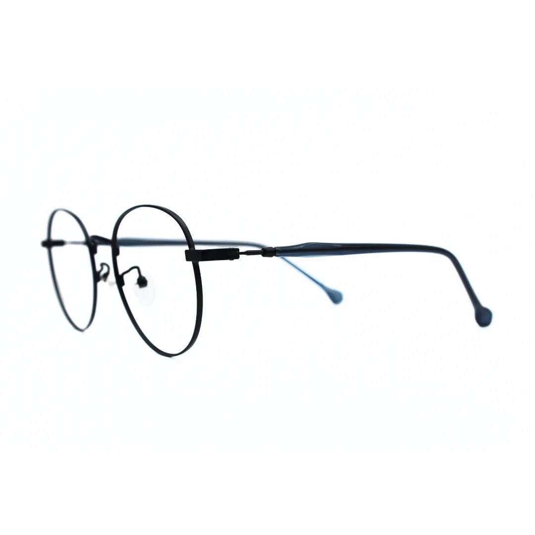 Jubleelens Metal Round Frame 5873 Round Matt Blue Eye Glass - Elevate Your Look with These Stylish and Sophisticated Round Frames