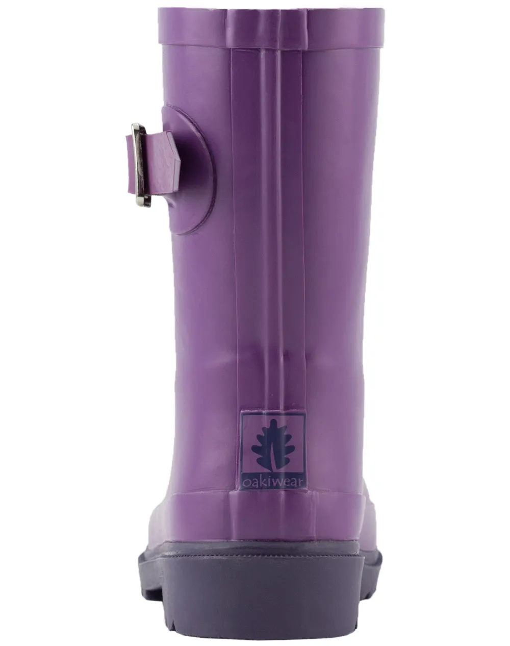 KID’S BUCKLE RUBBER RAIN BOOTS TWO-TONE PURPLE