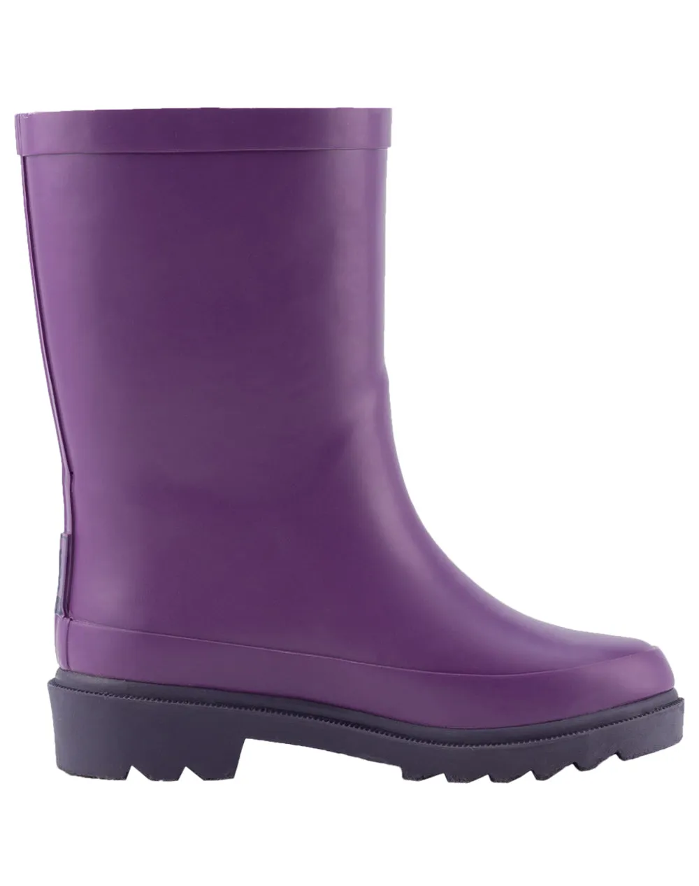 KID’S BUCKLE RUBBER RAIN BOOTS TWO-TONE PURPLE