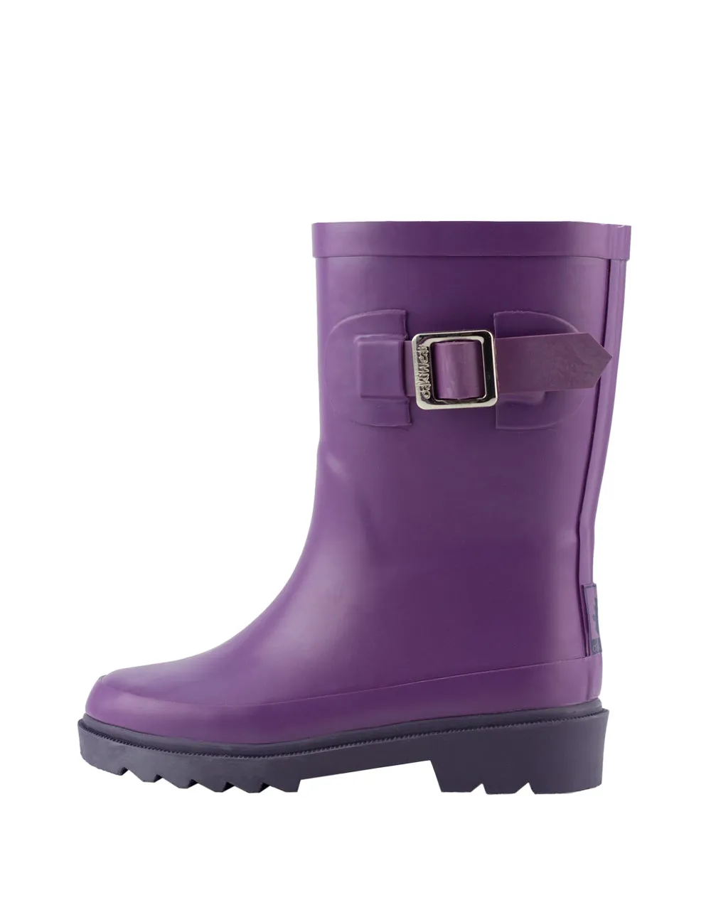 KID’S BUCKLE RUBBER RAIN BOOTS TWO-TONE PURPLE