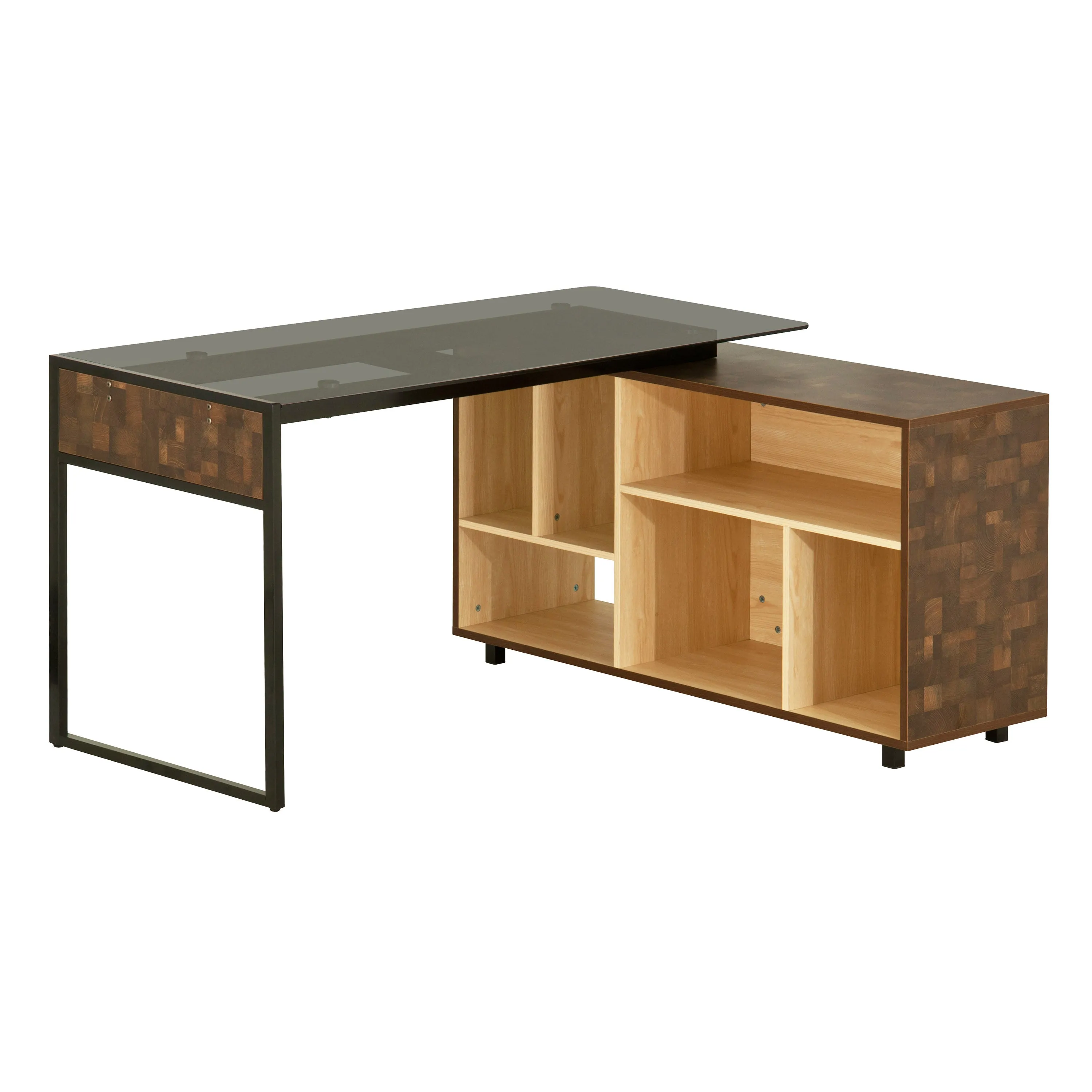 L-Shape Corner Desk with Multiple Storage