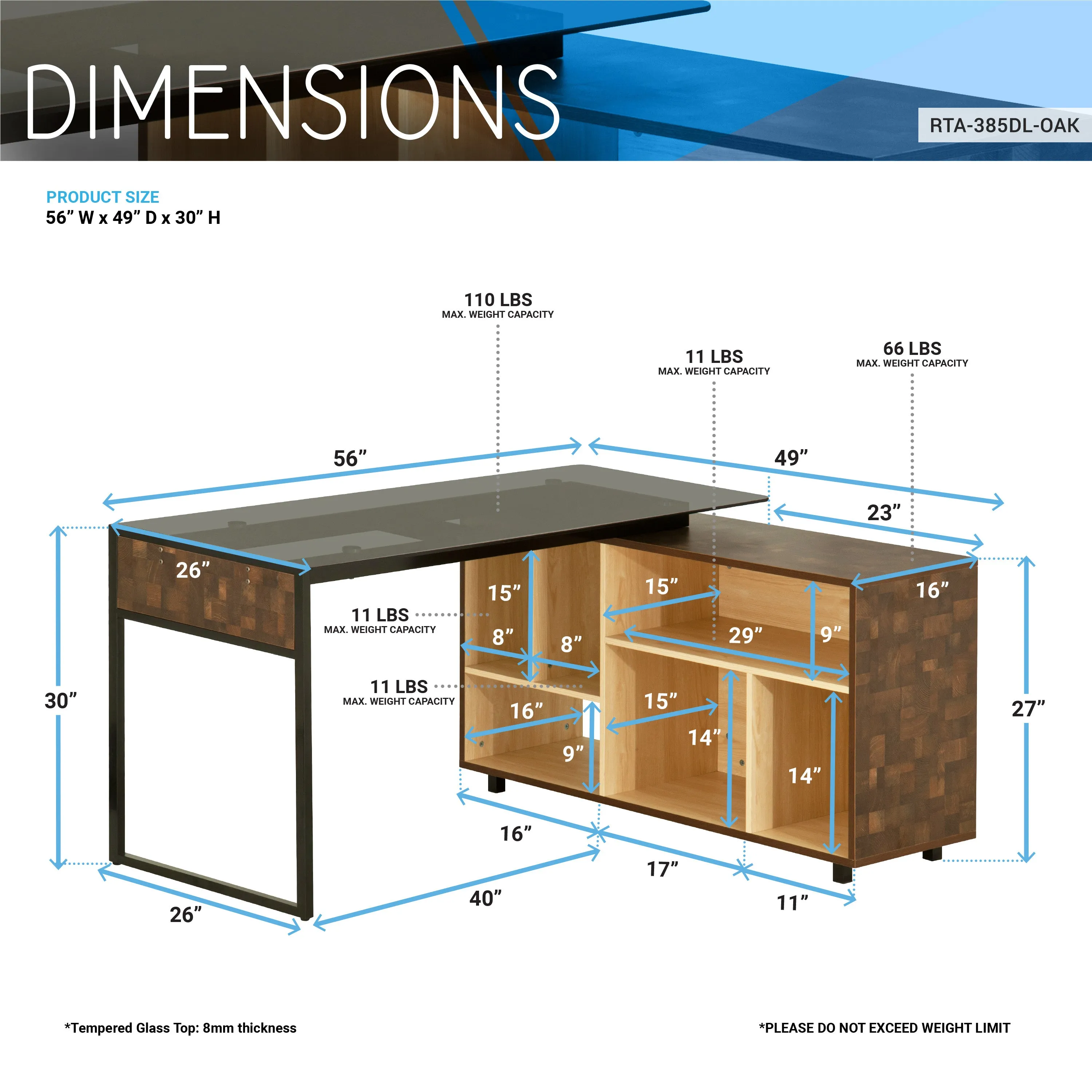 L-Shape Corner Desk with Multiple Storage