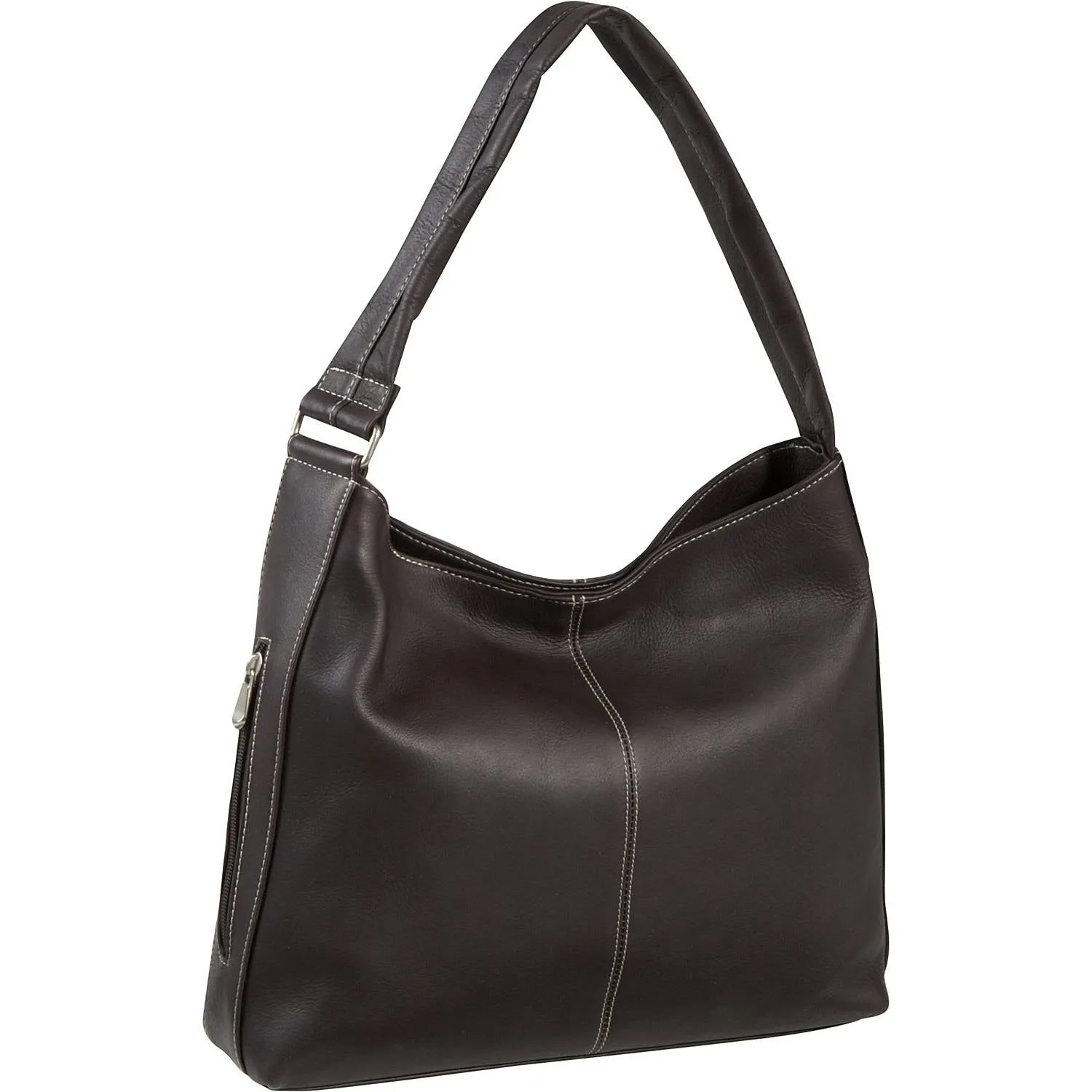 Le Donne Leather Shoulder Bag with Side Zip Pocket