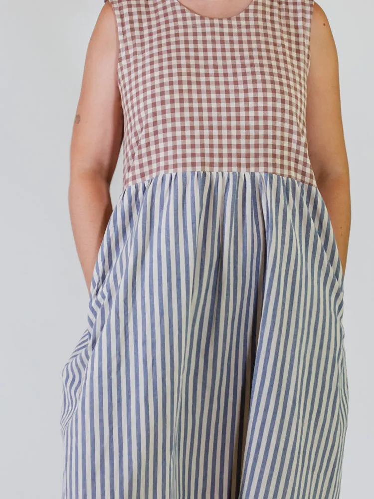 Lilah Dress - Gingham Stripe Mix