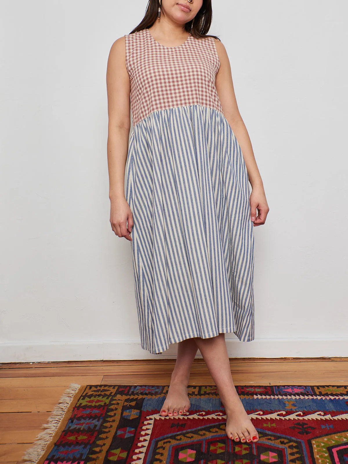 Lilah Dress - Gingham Stripe Mix