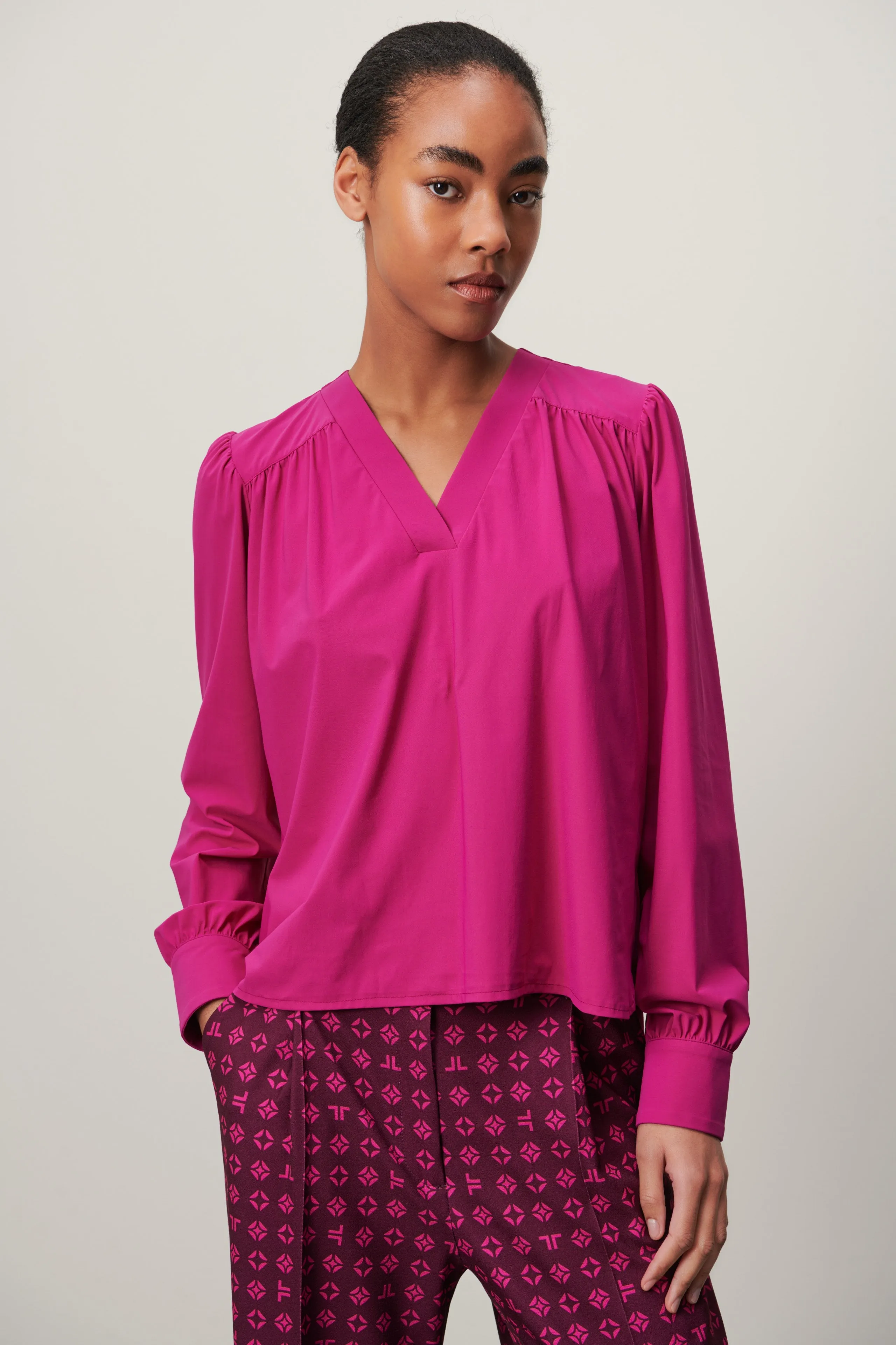 Liza Blouse Technical Jersey | Fuxia