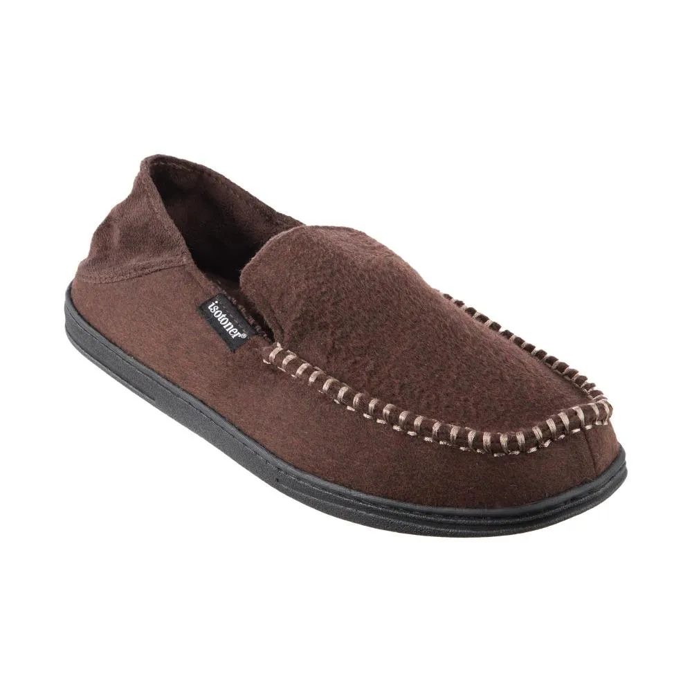 Men’s Grady Faux Wool Moccasin Slippers with Collapsible Heel