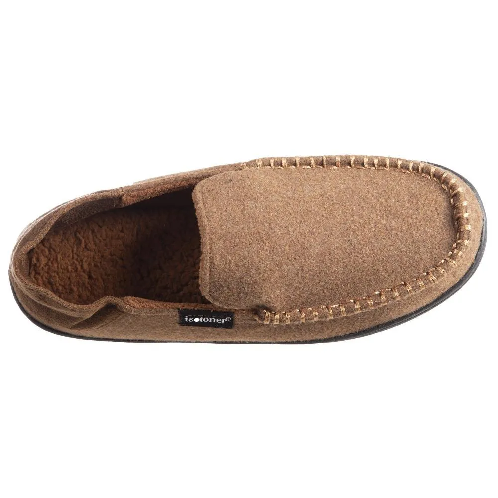 Men’s Grady Faux Wool Moccasin Slippers with Collapsible Heel