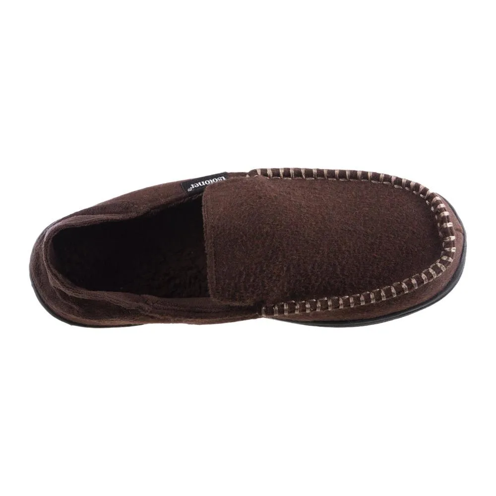 Men’s Grady Faux Wool Moccasin Slippers with Collapsible Heel