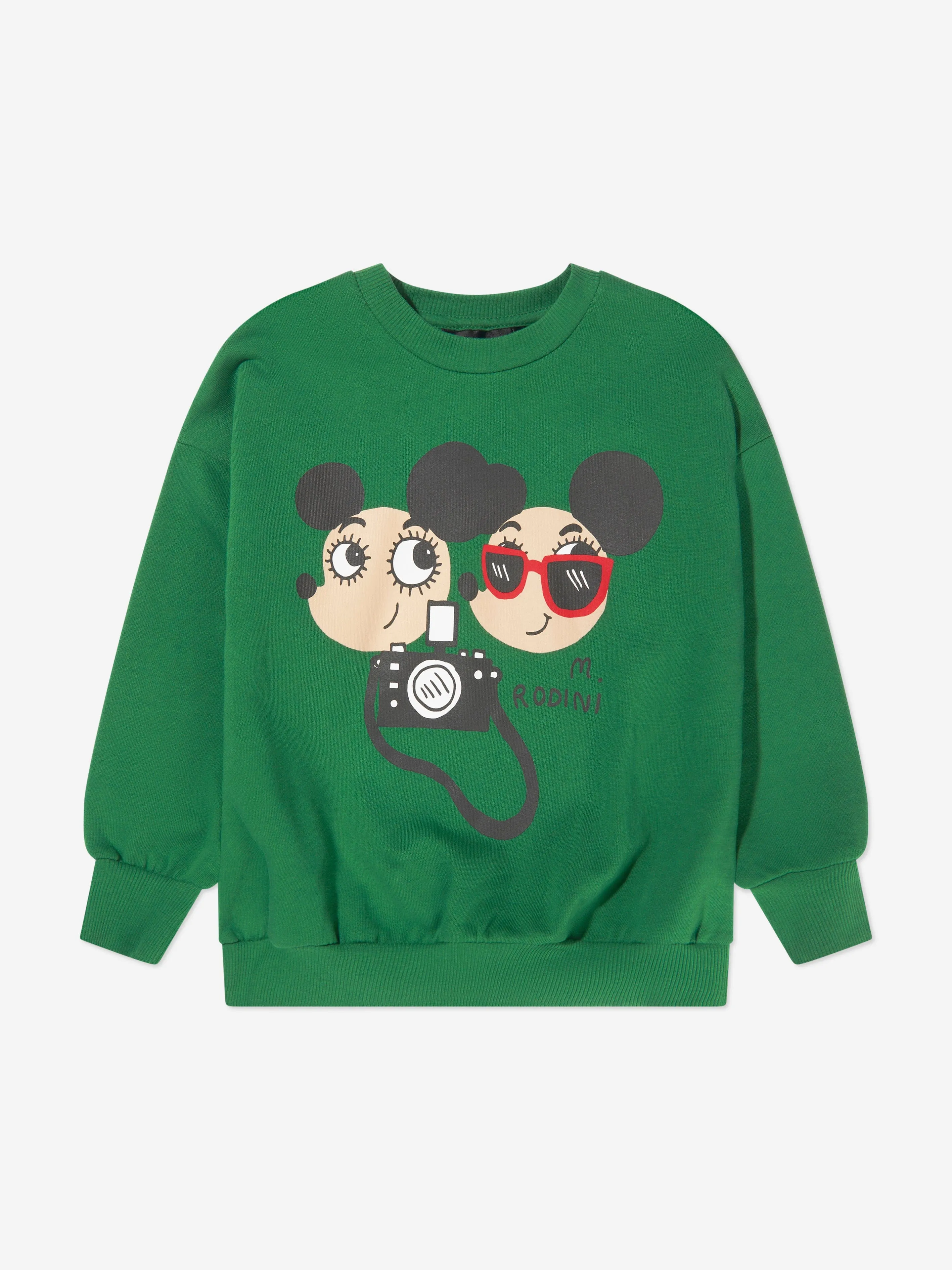 Mini Rodini Kids Organic Cotton Ritzratz Sweatshirt In Green