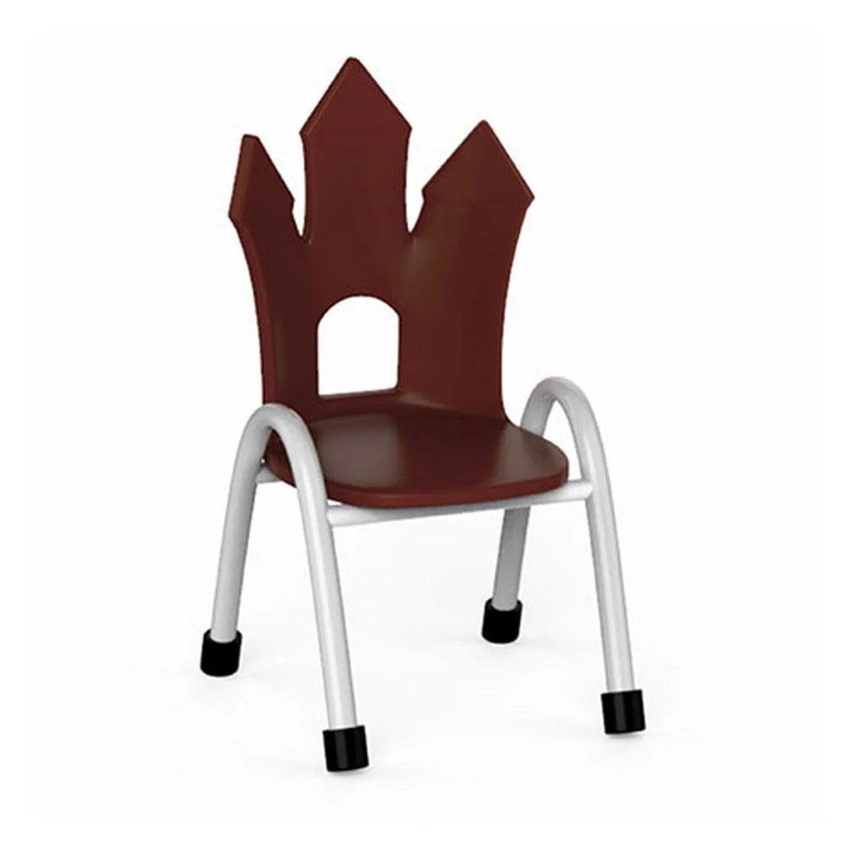 Ok Play Castle Chair, Study Chair, Sturdy And Durable Chair, Plastic Chair, Perfect For Home, Creches And School, Brown, 5 to 10 Years, Height 10 Inches