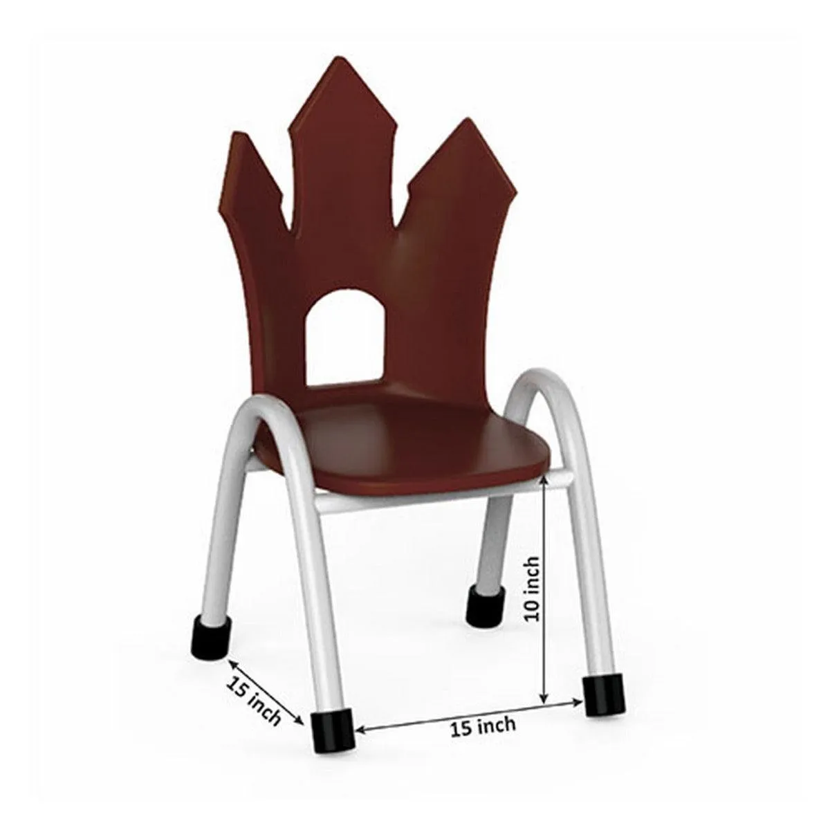 Ok Play Castle Chair, Study Chair, Sturdy And Durable Chair, Plastic Chair, Perfect For Home, Creches And School, Brown, 5 to 10 Years, Height 10 Inches