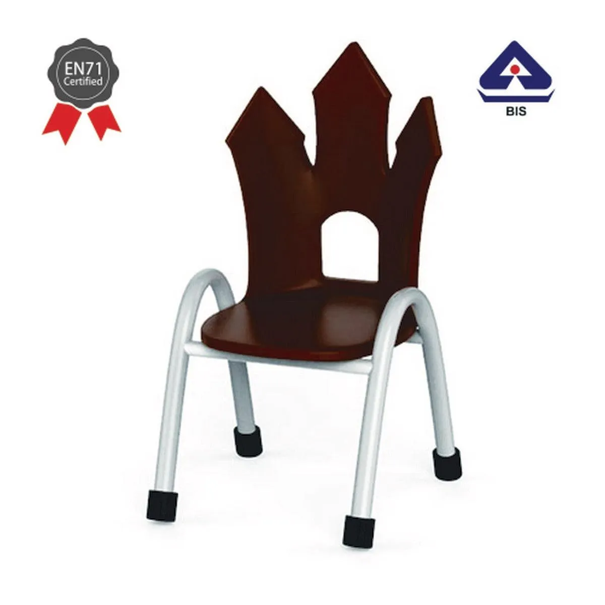 Ok Play Castle Chair, Study Chair, Sturdy And Durable Chair, Plastic Chair, Perfect For Home, Creches And School, Brown, 5 to 10 Years, Height 10 Inches