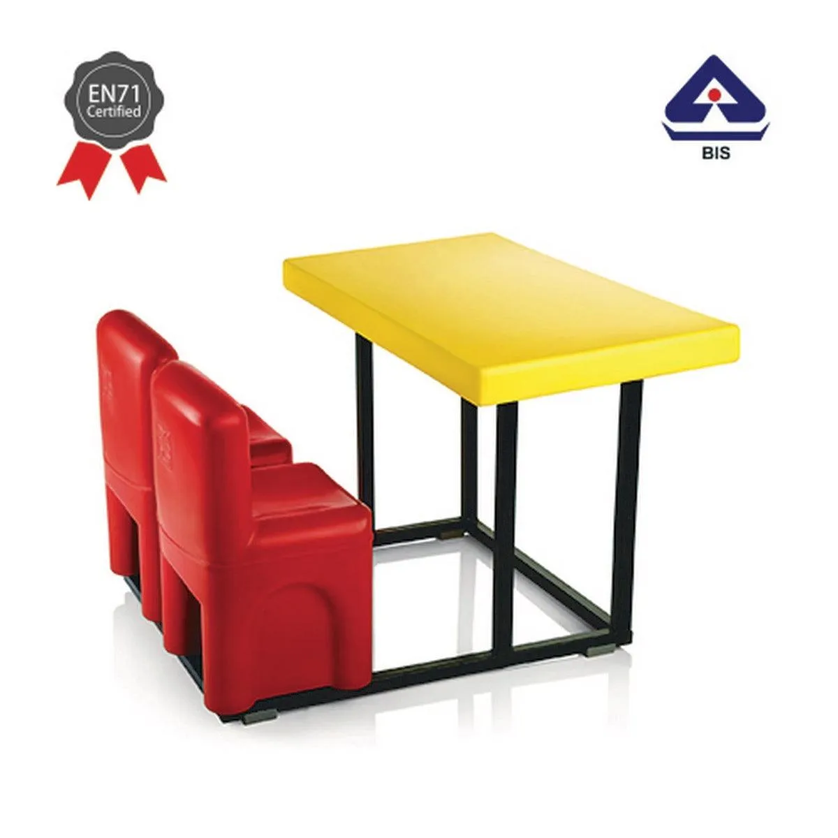 Ok Play Two For Joy, Table & Chair, Study Table, Perfect For Home And School, Yellow & Red, 2 to 4 Years