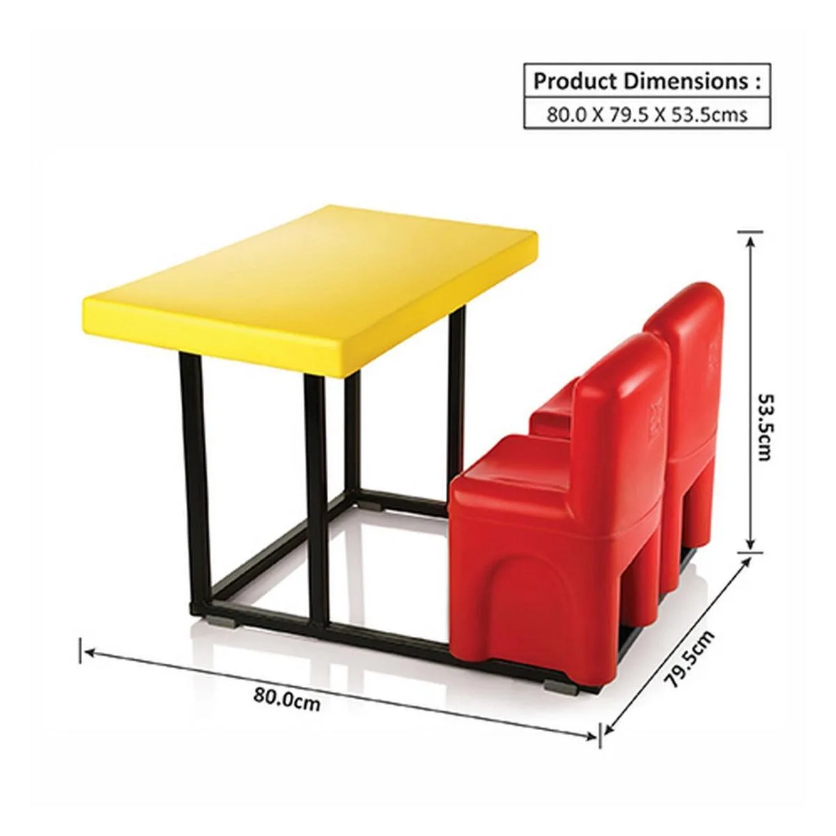 Ok Play Two For Joy, Table & Chair, Study Table, Perfect For Home And School, Yellow & Red, 2 to 4 Years