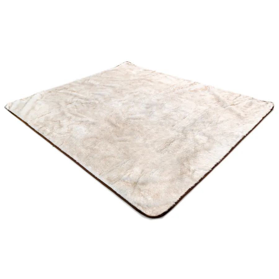 Paw.com x BarkBox PupProtector™ Short Fur Waterproof Throw Blanket - White with Brown Accents