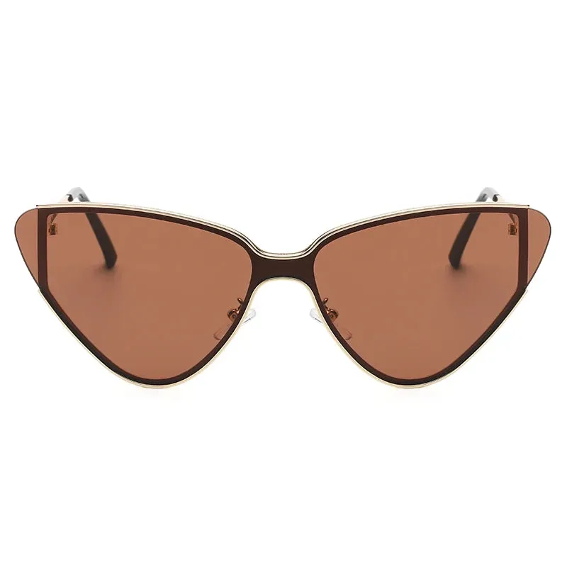 Pre Order:  Classic Large Frame Metal Cat Eye Sunglasses