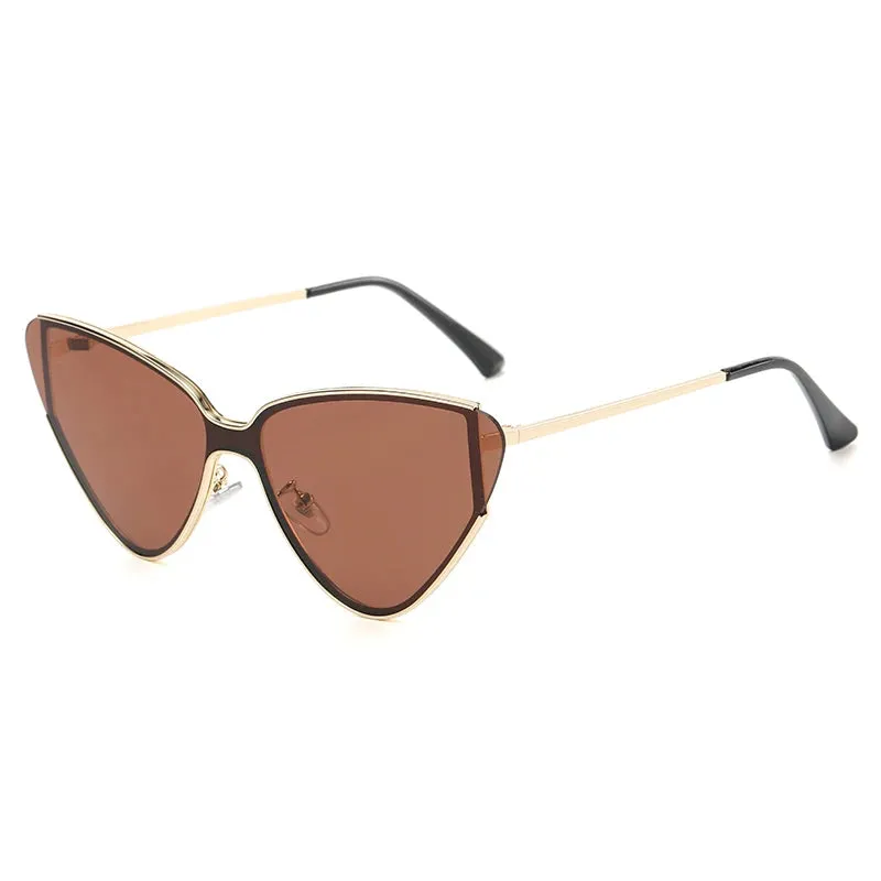 Pre Order:  Classic Large Frame Metal Cat Eye Sunglasses