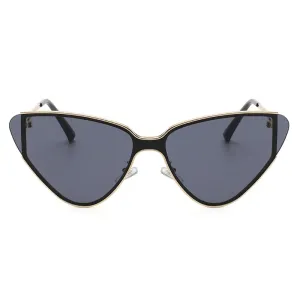 Pre Order:  Classic Large Frame Metal Cat Eye Sunglasses